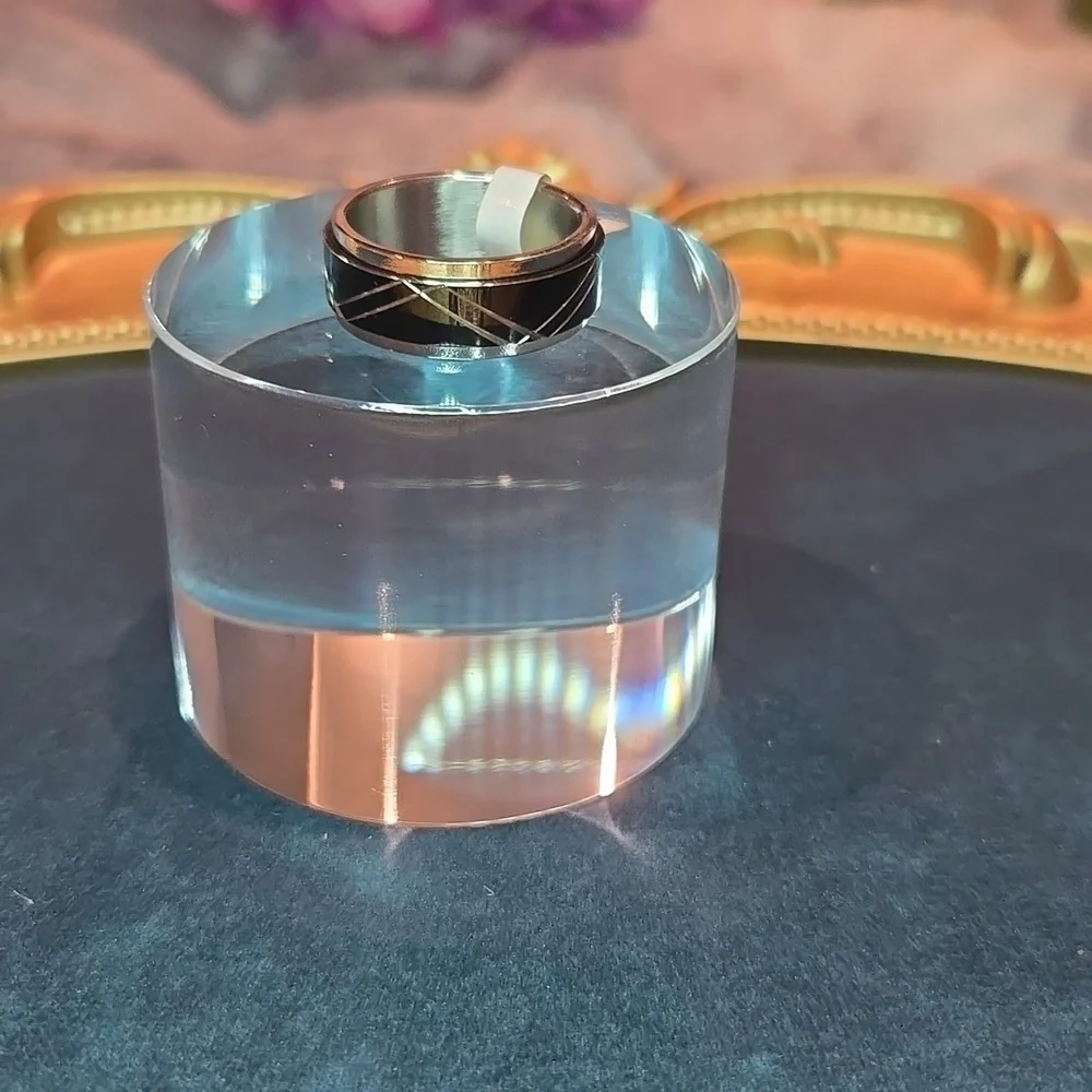 Black and Silver Stainless Steel Spinner Ring Brand New